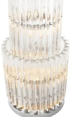 Casa Padrino Luxus Tischleuchte Eiszapfen Design, Klares Glas und Nickel Finish, Ø 33 x H 96 cm