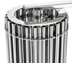 Casa Padrino Luxus Tischleuchte im edlen Nickel Design - 23 x 16,5 x 66 cm - Massive Ausführung