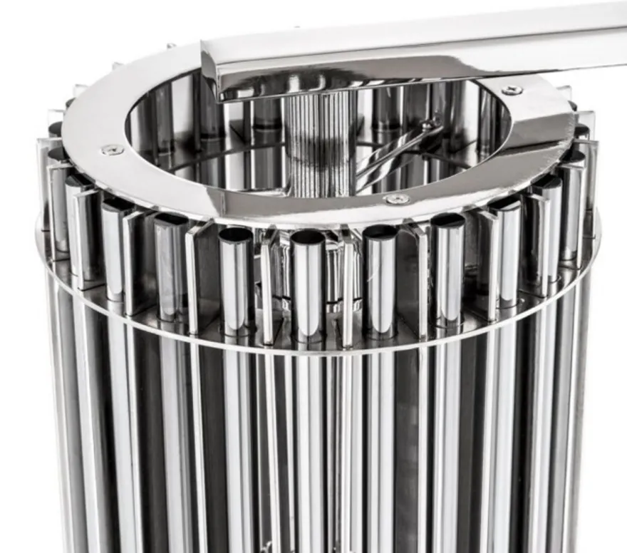 Casa Padrino Luxus Tischleuchte im edlen Nickel Design - 23 x 16,5 x 66 cm - Massive Ausführung