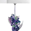 Casa Padrino Luxus Tischleuchte Weintrauben Silber / Lila / Grün / Weiß 20 x 20 x H. 50 cm - Moderne Schreibtischleuchte mit edlem Swarovski Kristallglas - Luxus Qualität - Made in Italy