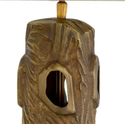 Casa Padrino Luxus Tischleuchte im Vintage Messing Look / Sockel aus schwarzem Granit Ø 45 cm x H. 74,5 cm