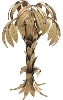 Casa Padrino Luxus Tischleuchte Vintage Messingfarben Ø 38 x H. 66,5 cm - Designer Wohnzimmerlampe im Palmen Design