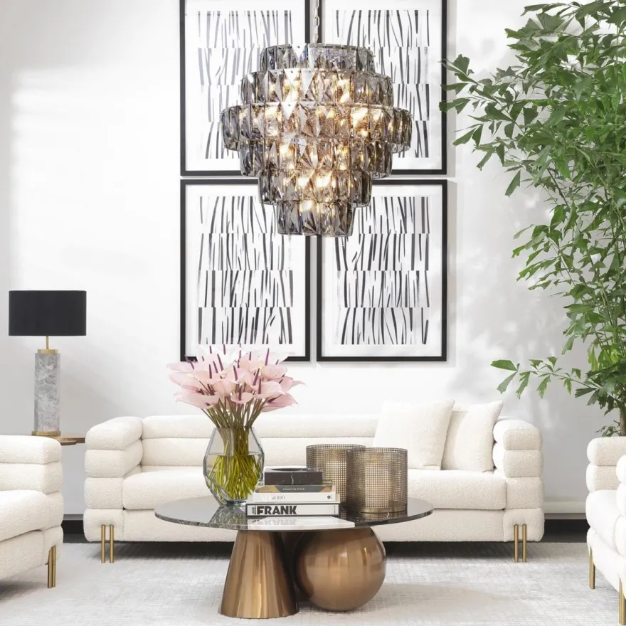 Casa Padrino Luxus Tischleuchte Grau / Antik Messing / Schwarz Ø 40 x H. 75 cm - Marmor Schreibtischleuchte mit rundem Samt Lampenschirm - Luxus Tischleuchten - Luxus Schreibtischleuchten