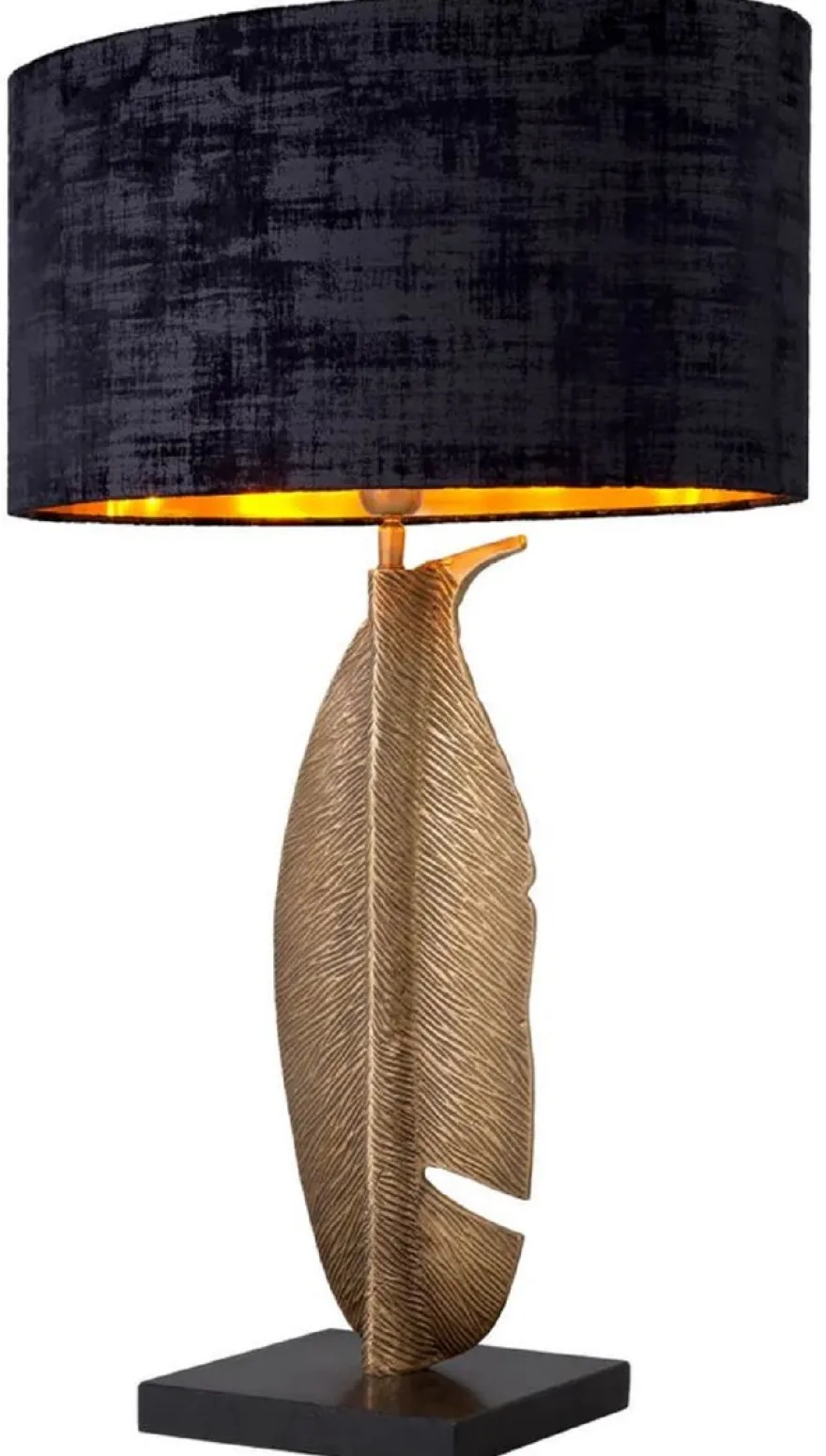 Casa Padrino Luxus Tischleuchte Vintage Messing / Schwarz 50 x 30 x H. 76,5 cm - Schreibtischleuchte mit ovalem Lampenschirm und Granitsockel - Luxus Tischleuchten - Luxus Schreibtischleuchten