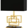 Casa Padrino Luxus Tischleuchte Messing / Lampenschirm Schwarz 48 x 40 cm - Leuchte - Luxury Collection
