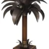 Casa Padrino Luxus Tischleuchte / Tischlampe Palme Braun 60 x 60 x H. 78 cm - Luxus Qualität