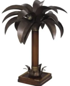 Casa Padrino Luxus Tischleuchte / Tischlampe Palme Braun 60 x 60 x H. 78 cm - Luxus Qualität