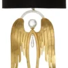 Casa Padrino Luxus Tischleuchte Engel Gold / Silber / Schwarz Ø 28 x H. 56,5 cm - Moderne Schreibtischleuchte mit edlem Swarovski Kristallglas - Luxus Qualität - Made in Italy