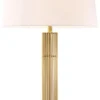 Casa Padrino Luxus Tischleuchte Gold / Schwarz / Weiß Ø 45 x H. 86 cm - Designer Lampe mit Lampenschirm