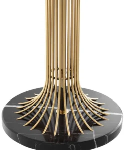 Casa Padrino Luxus Tischleuchte Gold / Schwarz / Weiß Ø 45 x H. 86 cm - Designer Lampe mit Lampenschirm