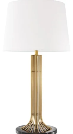 Casa Padrino Luxus Tischleuchte Gold / Schwarz / Weiß Ø 45 x H. 86 cm - Designer Lampe mit Lampenschirm