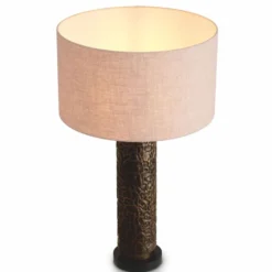 Casa Padrino Luxus Tischleuchte Bronze / Messing / Schwarz / Creme H. 76 cm