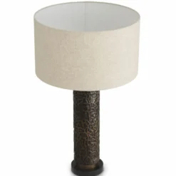 Casa Padrino Luxus Tischleuchte Bronze / Messing / Schwarz / Creme H. 76 cm