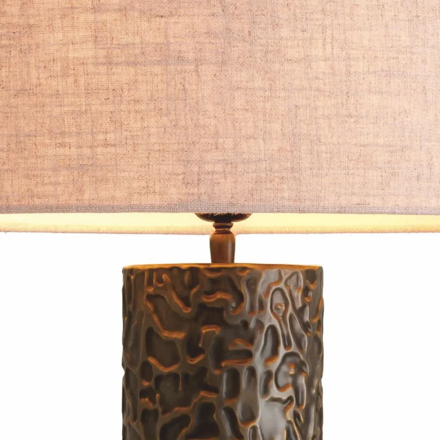 Casa Padrino Luxus Tischleuchte Bronze / Messing / Schwarz / Creme H. 76 cm