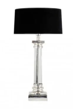 Casa Padrino Luxus Tischleuchte im edlen Nickel Design, Durchmesser 16,5 x 40 x H 73 cm, für ein stilvolles Wohnambiente