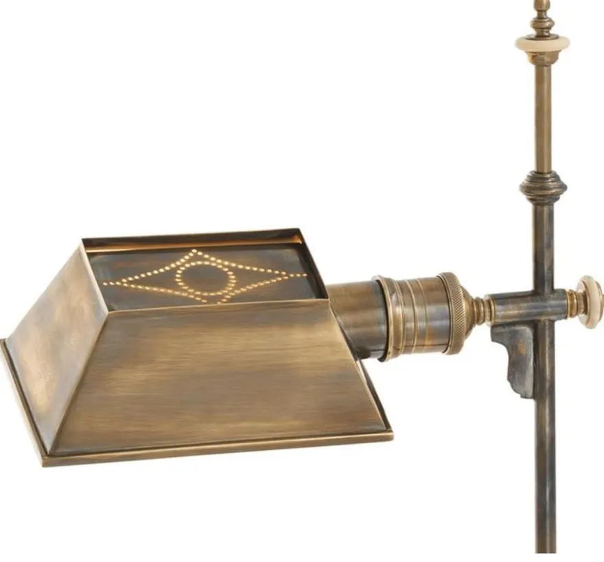 Casa Padrino Luxus Tischleuchte Vintage Messing 16 x 20,5 x H. 82 cm - Antikstil Tischlampe
