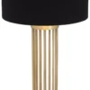 Casa Padrino Luxus Tischleuchte Antik Messingfarben / Schwarz Ø 45 x H. 83 cm - Moderne Metall Schreibtischleuchte mit Marmorsockel und rundem Lampenschirm - Wohnzimmer Lampe