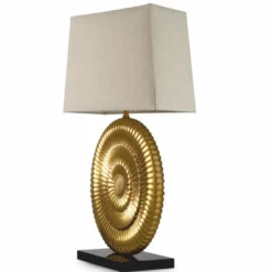 Casa Padrino Luxus Tischleuchte Antik Gold / Schwarz / Beige H. 67 cm - Schreibtischleuchte