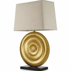 Casa Padrino Luxus Tischleuchte Antik Gold / Schwarz / Beige H. 67 cm - Schreibtischleuchte