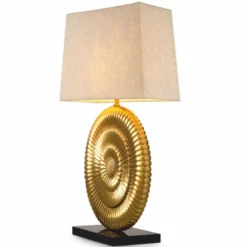 Casa Padrino Luxus Tischleuchte Antik Gold / Schwarz / Beige H. 67 cm - Schreibtischleuchte
