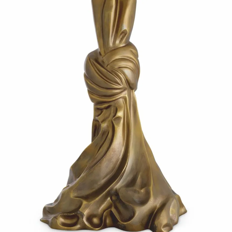 Casa Padrino Luxus Tischleuchte Vintage Messing / Creme H. 88 cm - Runde Schreibtischleuchte - Luxus Leuchten