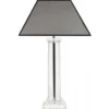 Casa Padrino Luxus Tischleuchte im Barockstil - Nickel mit Kristallglas, H 85 cm