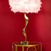 Casa Padrino Luxus Tischleuchte Gold / Rosa Ø 40 x H. 63 cm