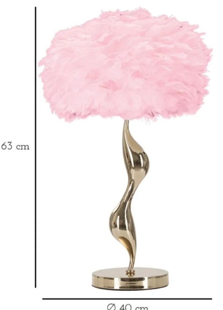 Casa Padrino Luxus Tischleuchte Gold / Rosa Ø 40 x H. 63 cm