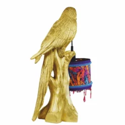 Casa Padrino Luxus Tischleuchte Papagei Gold / Bunt H. 61 cm - Luxus Leuchten