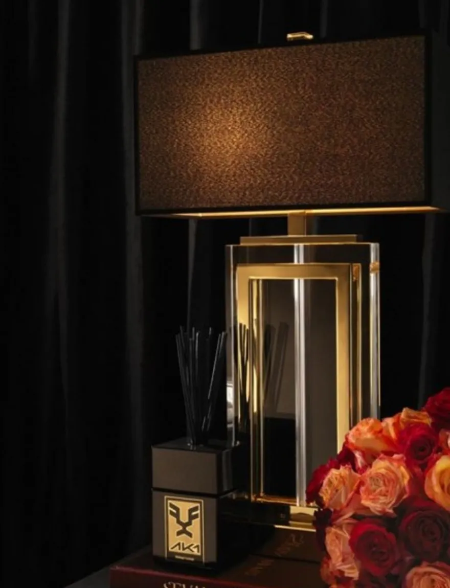 Casa Padrino Luxus Tischleuchte Gold, Kristallglas und Eisen, Durchmesser 25 x 38 x H 67,5 cm - Elegante Hotel Lampe