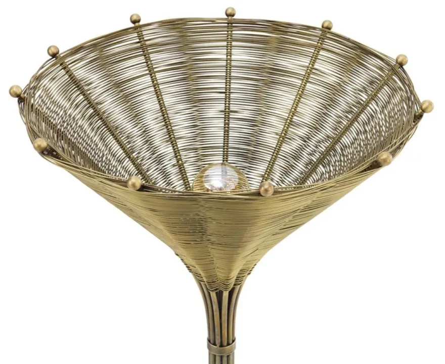 Casa Padrino Luxus Tischleuchte Vintage Messingfarben Ø 41 x H. 83,5 cm - Wohnzimmerlampe