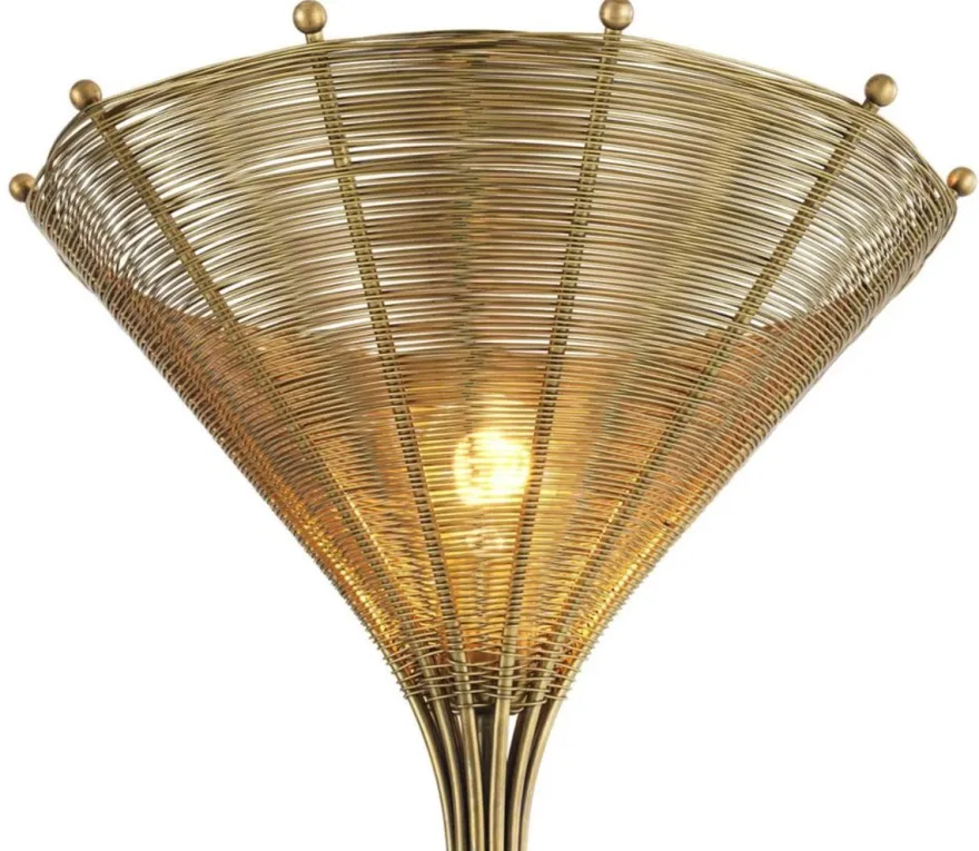 Casa Padrino Luxus Tischleuchte Vintage Messingfarben Ø 41 x H. 83,5 cm - Wohnzimmerlampe