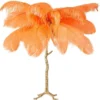 Casa Padrino Luxus Tischleuchte Palme Orange / Gold 75 x 75 x H. 80 cm - Moderne Tischlampe im Palmen Design - Luxus Leuchten - Luxus Qualität