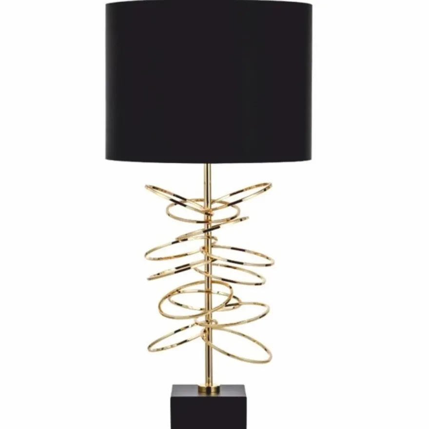 Casa Padrino Luxus Tischleuchte Gold / Schwarz H. 71 cm - Luxus Leuchten