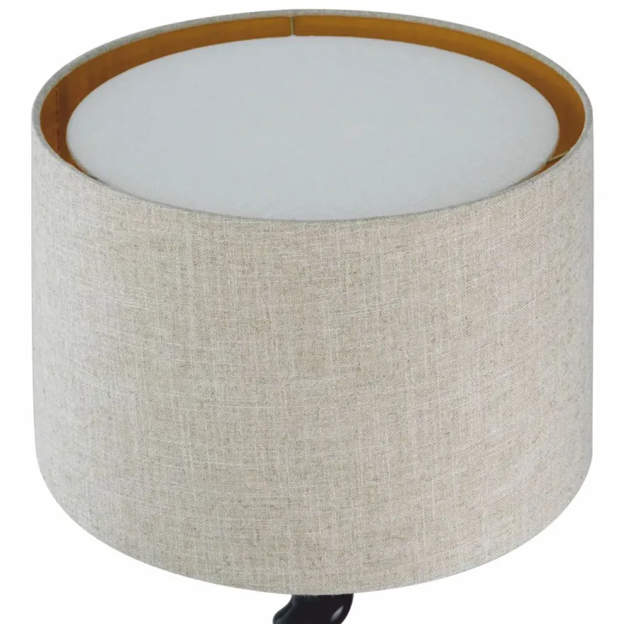 Casa Padrino Luxus Tischleuchte Schwarz / Beige H. 81 cm - Schreibtischleuchte