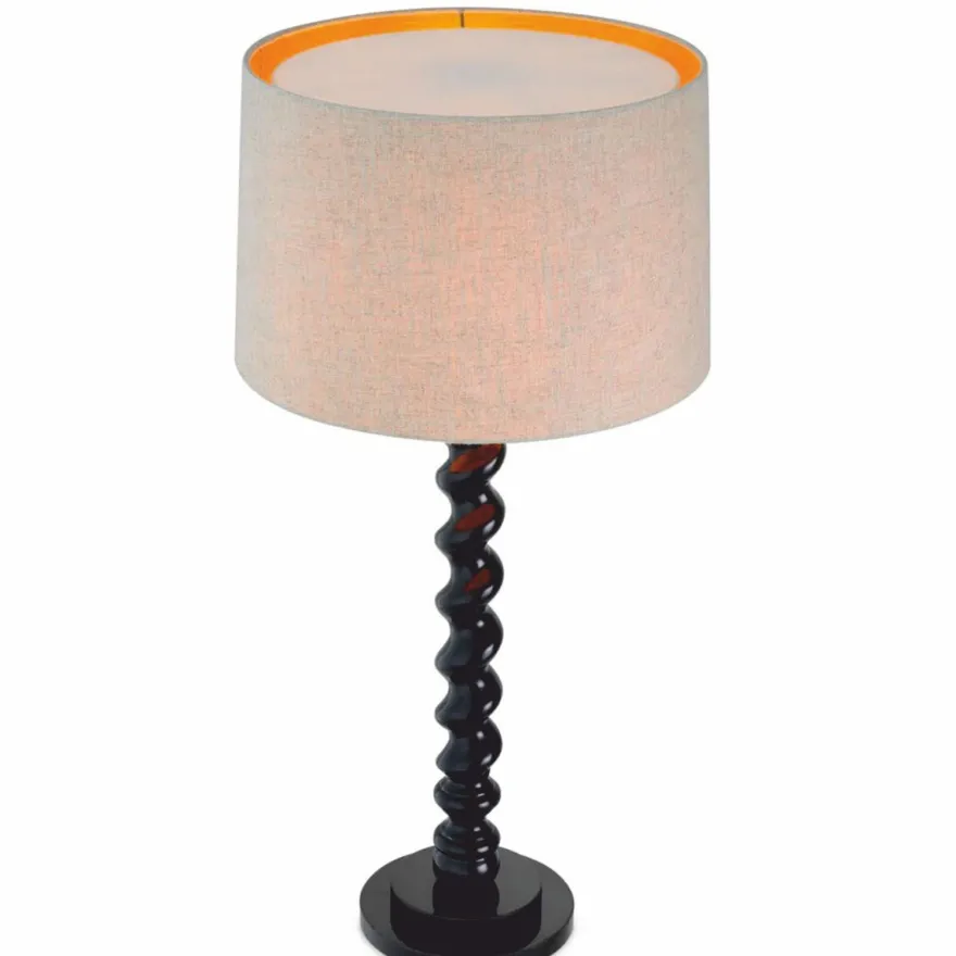 Casa Padrino Luxus Tischleuchte Schwarz / Beige H. 81 cm - Schreibtischleuchte