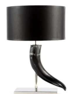 Casa Padrino Luxus Tischleuchte Silber / Schwarz Ø 45 x H. 66 cm - Luxus Kollektion
