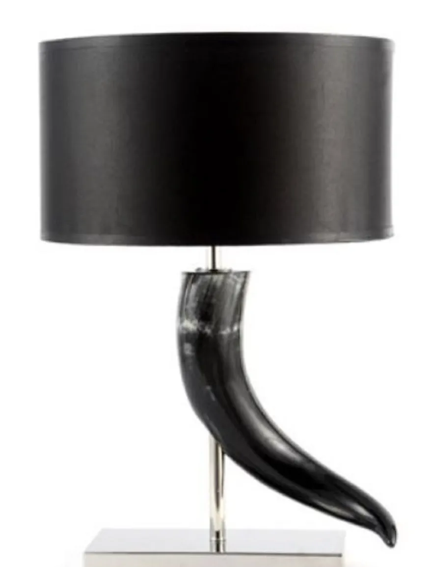 Casa Padrino Luxus Tischleuchte Silber / Schwarz Ø 45 x H. 66 cm - Luxus Kollektion