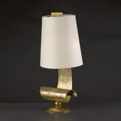 Casa Padrino Luxus Tischleuchte Antikgold Ø 40 x H. 88 cm - Handgefertigte Tischleuchte aus Schmiedeeisen mit Voluten - Luxus Kollektion - Edel & Prunkvoll
