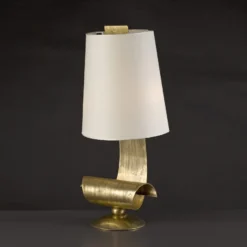 Casa Padrino Luxus Tischleuchte Antikgold Ø 40 x H. 88 cm - Handgefertigte Tischleuchte aus Schmiedeeisen mit Voluten - Luxus Kollektion - Edel & Prunkvoll