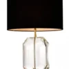 Casa Padrino Luxus Tischleuchte Gold 22 x 43 x H 67 cm - Elegante Kristallglas Leuchte fuer gehobene Wohnansprueche
