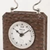 Casa Padrino Luxus Tischuhr Braun / Silber 7,5 x H. 7,5 cm - Dekorative Uhr im Handtaschen Design