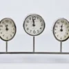 Casa Padrino Luxus Tischuhr Silber 64 x 6 x H. 24 cm - Dekorative Messing Uhr