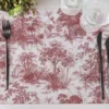 Casa Padrino Luxus Tischuntersetzer 6er Set Dschungel Weiß / Rot 35 x 50 cm - Design Platzdeckchen - Esstisch Deko - Luxus Kollektion