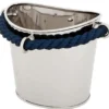 Casa Padrino Luxus Tisch Weinkühler Maritim vernickelt - Sektkühler im maritimen Design, 33 x 30 x 24 cm