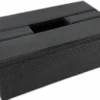 Casa Padrino Luxus Tissue Box / Papiertücherbox Schwarz Kroko-Optik 25 x 14 x H. 7,5 cm - Luxus Accessoires