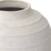 Casa Padrino Luxus Tonvase Matt Weiß Ø 70 x H. 100 cm - Handgefertigte Runde Deko Vase - Wohnzimmer Deko - Garten Deko - Deko Accessoires