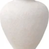 Casa Padrino Luxus Tonvase Matt Weiß Ø 64 x H. 83 cm - Handgefertigte Runde Deko Vase - Wohnzimmer Deko - Garten Deko - Deko Accessoires
