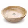 Casa Padrino Luxus Travertin Waschbecken Schale Beige Ø 40 cm - Badezimmer Accessoires