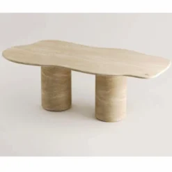 Casa Padrino Luxus Travertin Esstisch Beige 190 cm - Luxus Küchen Möbel